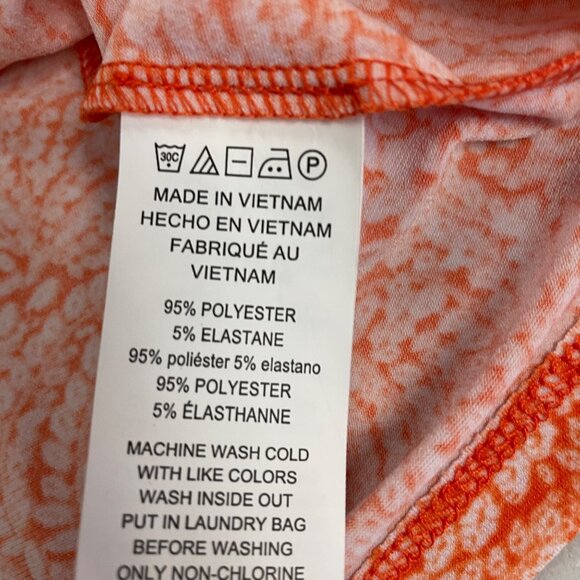 Michael Kors Womens Short Sleeve Blouse Tangerine/White Size Medium New - Picture 9 of 9